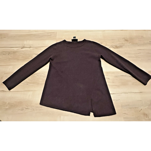 Philosophy Cashmere by Republic Women M Sweater Split Hem Tunic Purple - Picture 2 of 9